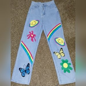 SHEIN Happy Go Lucky Y2K Style Jeans.